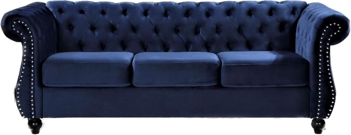 Dark Blue Chesterfield 3‑Seater Sofa