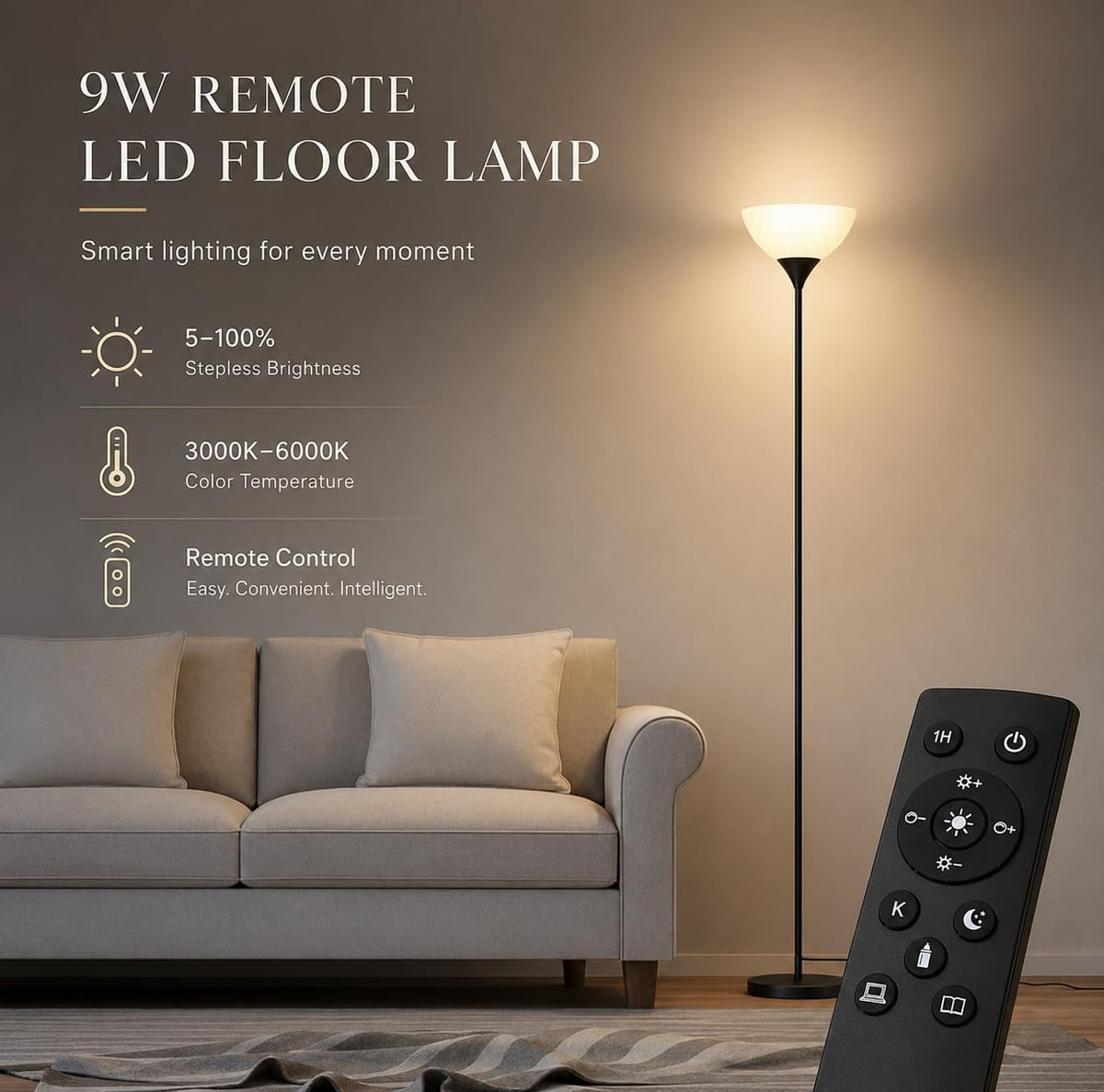 Control Stepless Dimmable Floor Lamp