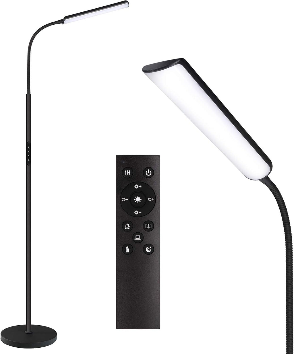 Black Stepless Adjustable LED Floor Lamp