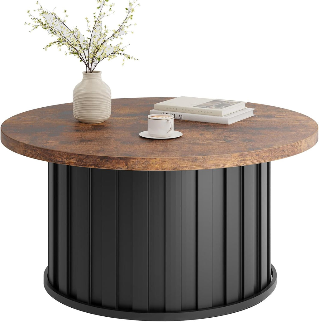31.9" Fluted Round Coffee Table