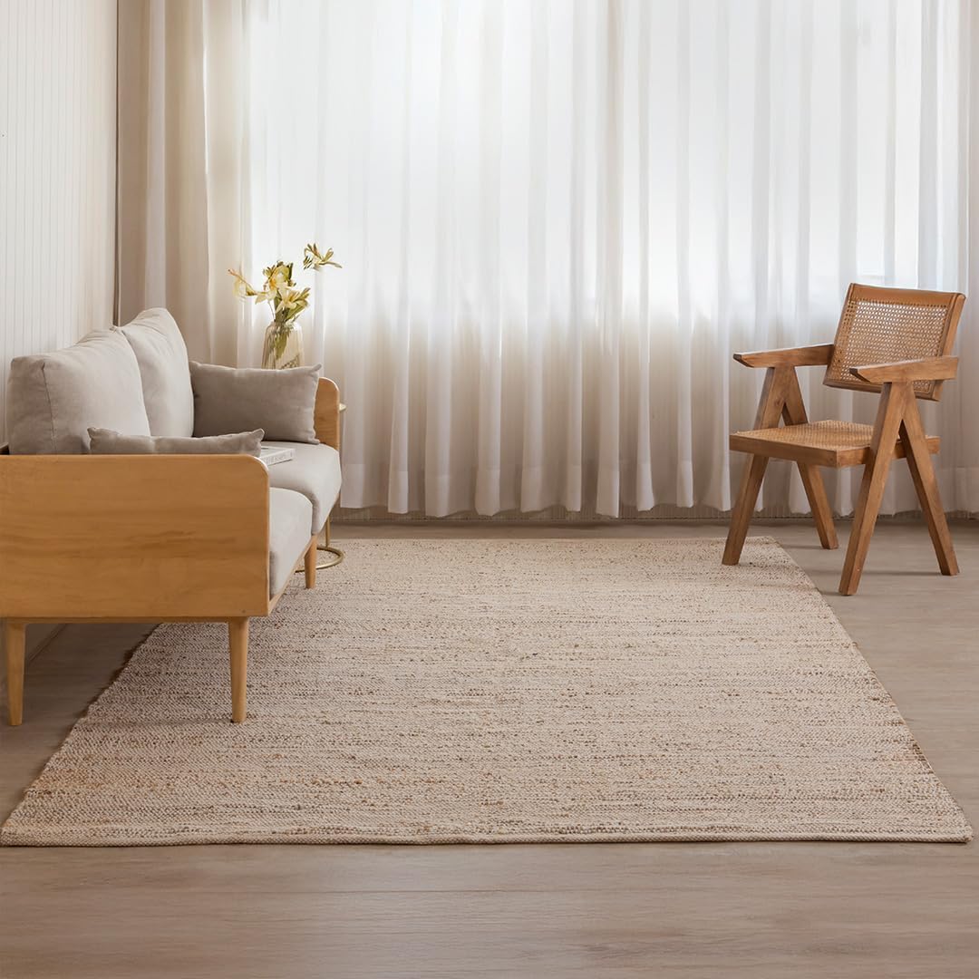 8'x10' Handwoven Jute Cotton Area Rug