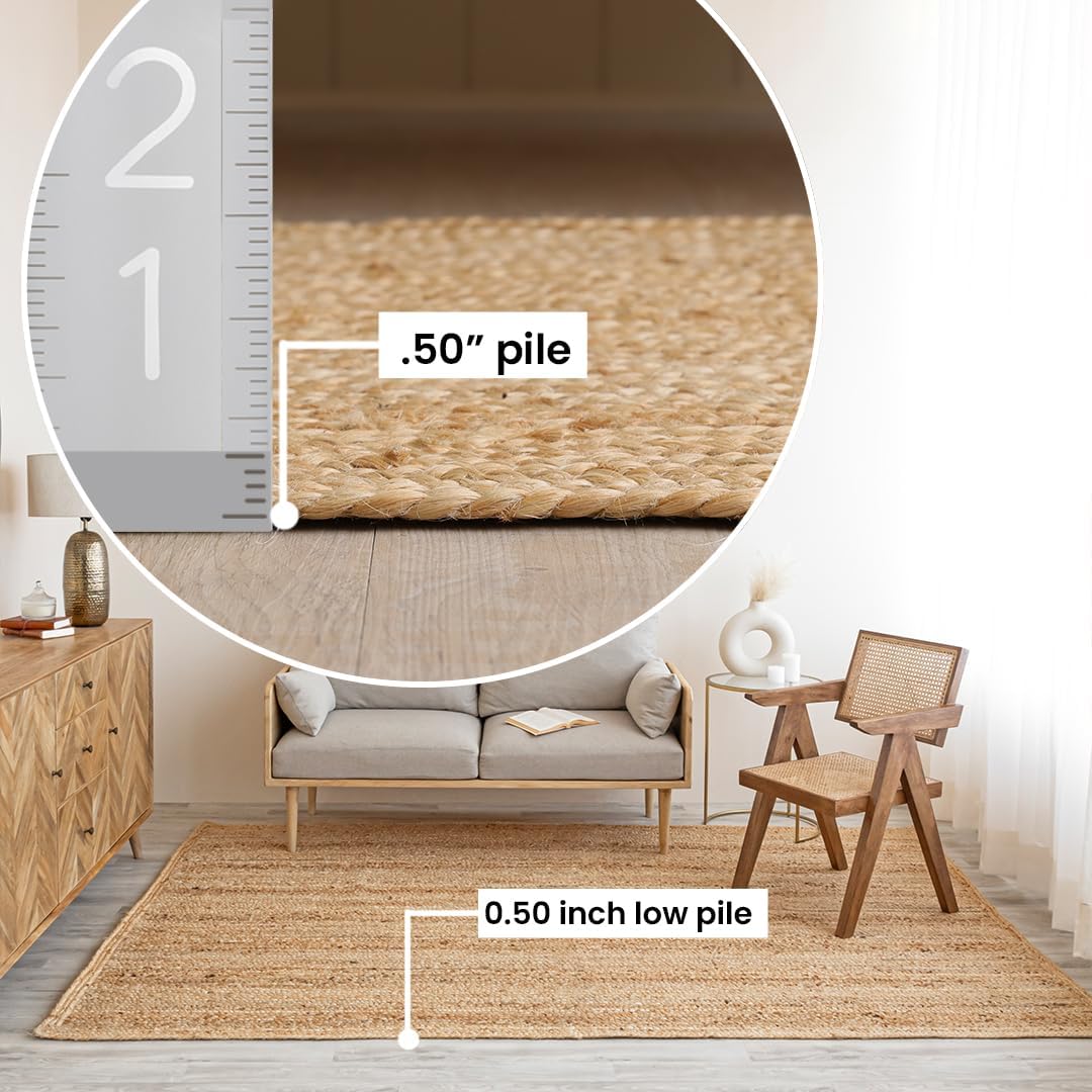 8'x10' Braided Handwoven Jute Area Rug