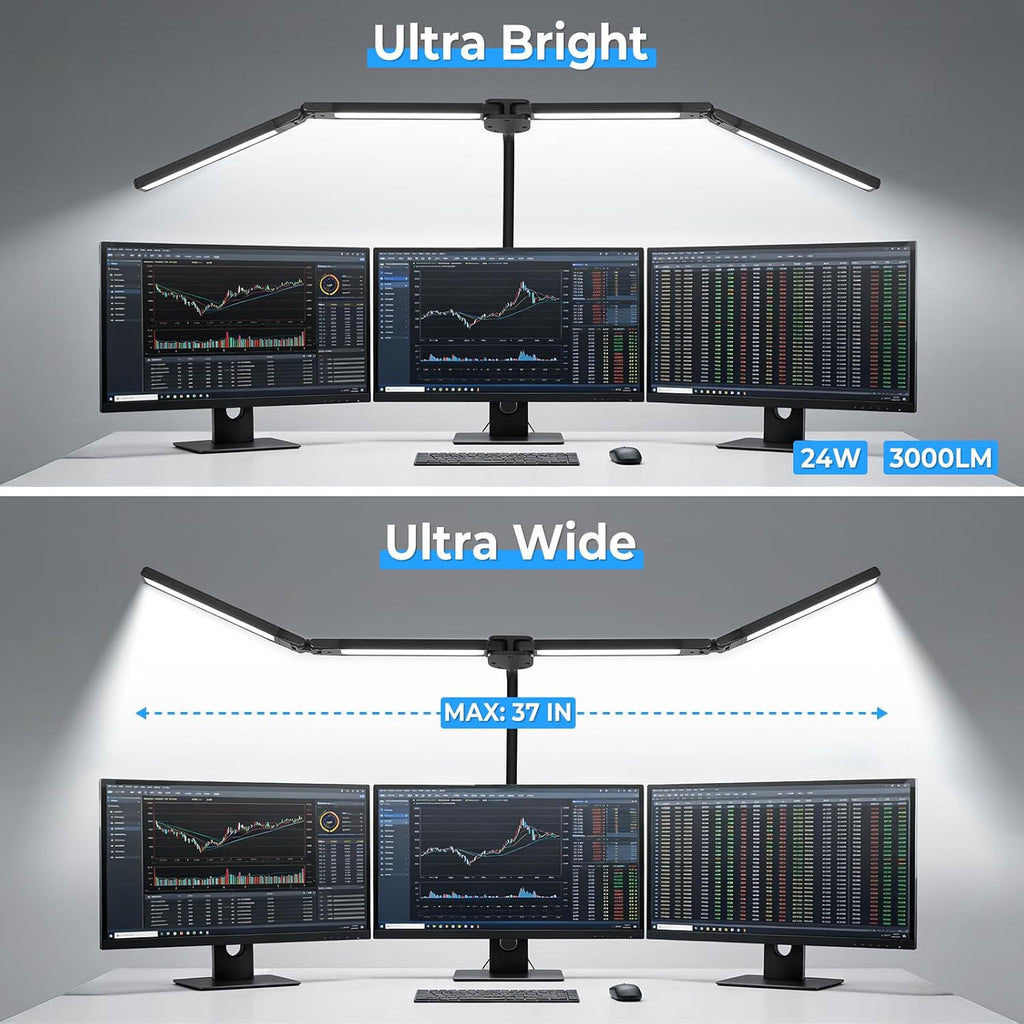 LED Floor Lamp 4 Light Bars 24W 3000LM Ultra Bright