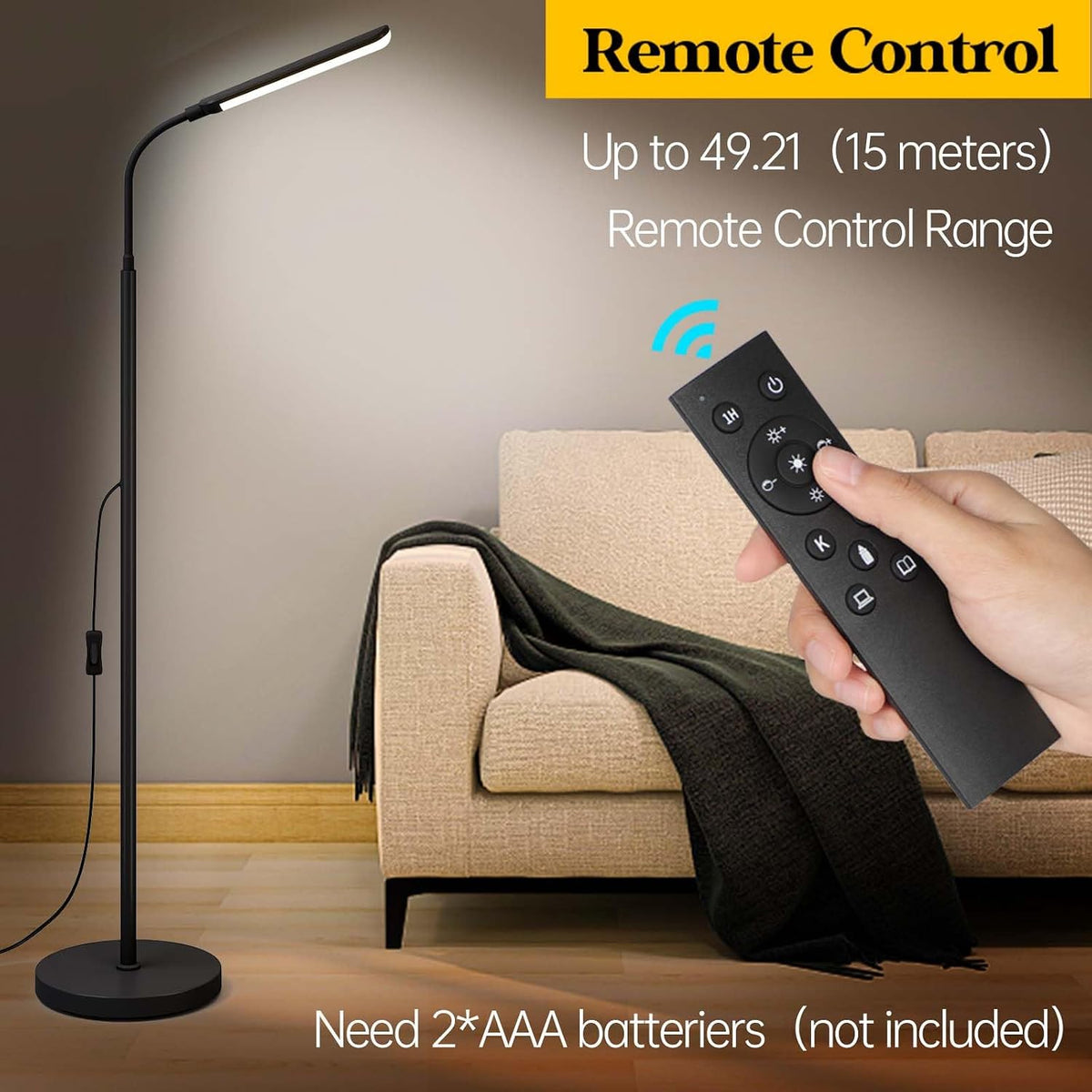 18W Remote‑Controlled Adjustable LED Floor Lamp