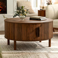 Mid‑Century Walnut Round Coffee Table