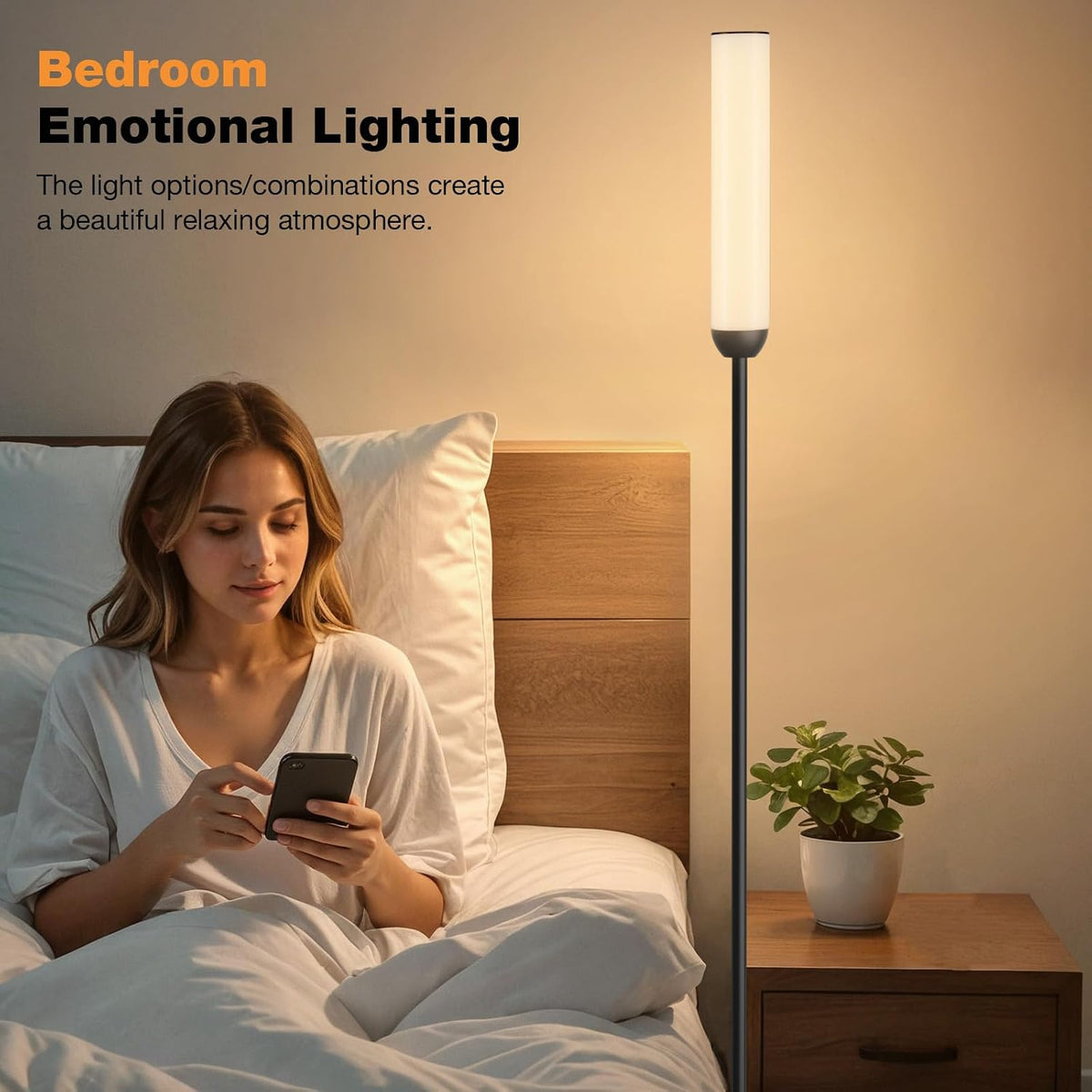 Black Remote & Foot‑Switch LED Floor Lamp