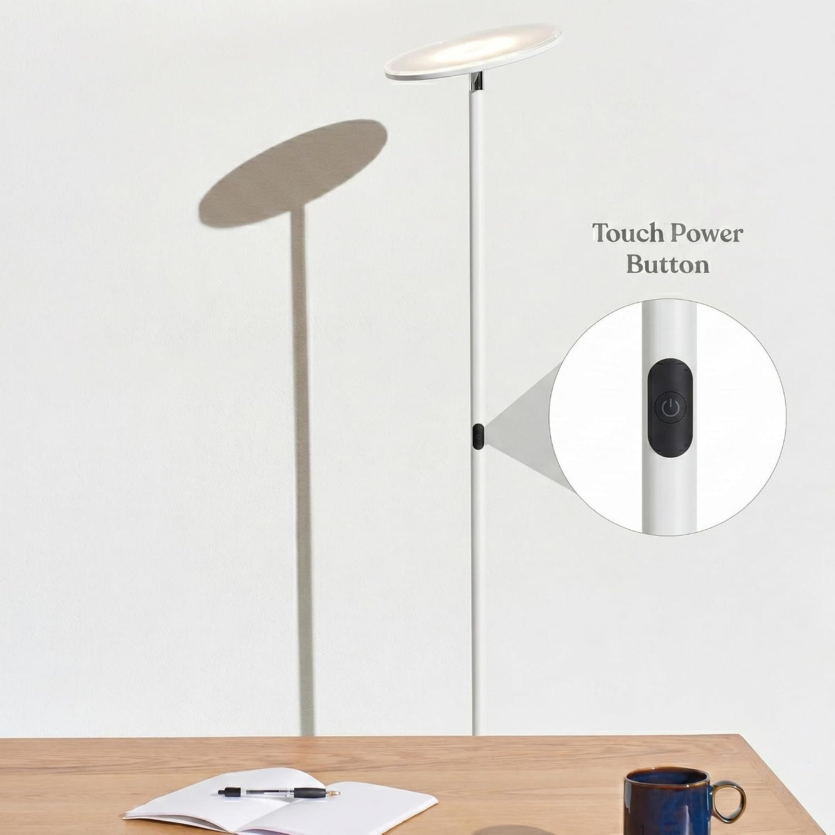 Dimmable Super Bright LED Floor Lamp White