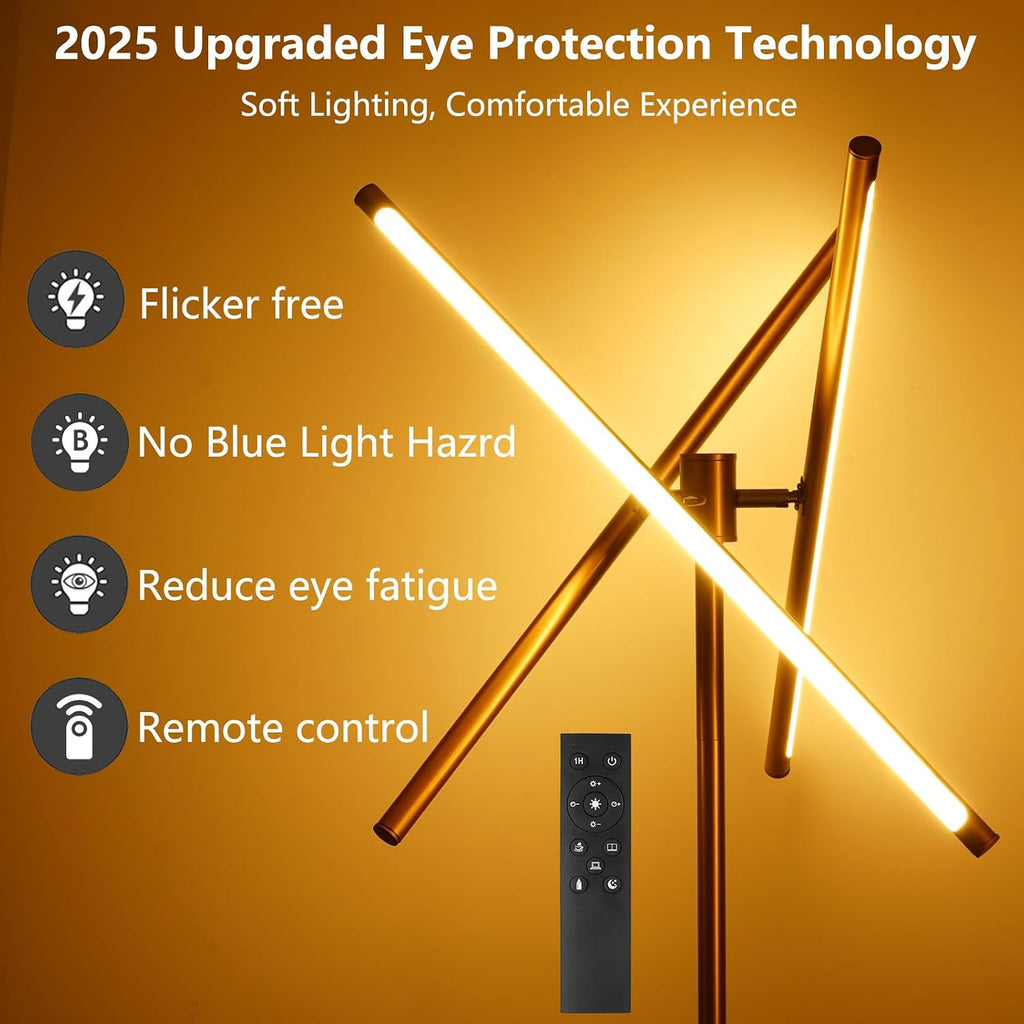 Modern Gold Dimmable Remote LED Floor Lamp