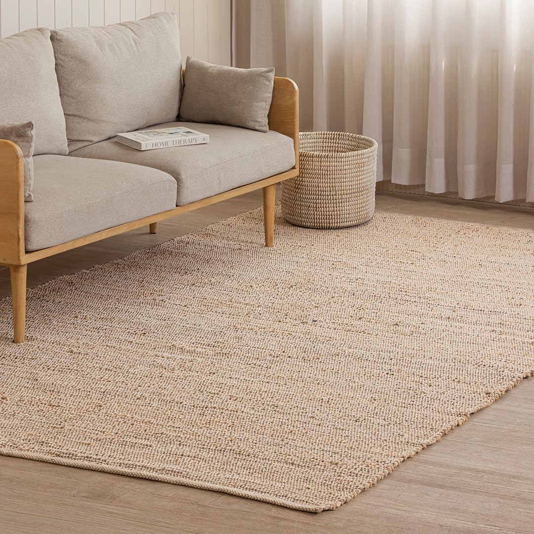 8'x10' Handwoven Jute Cotton Area Rug