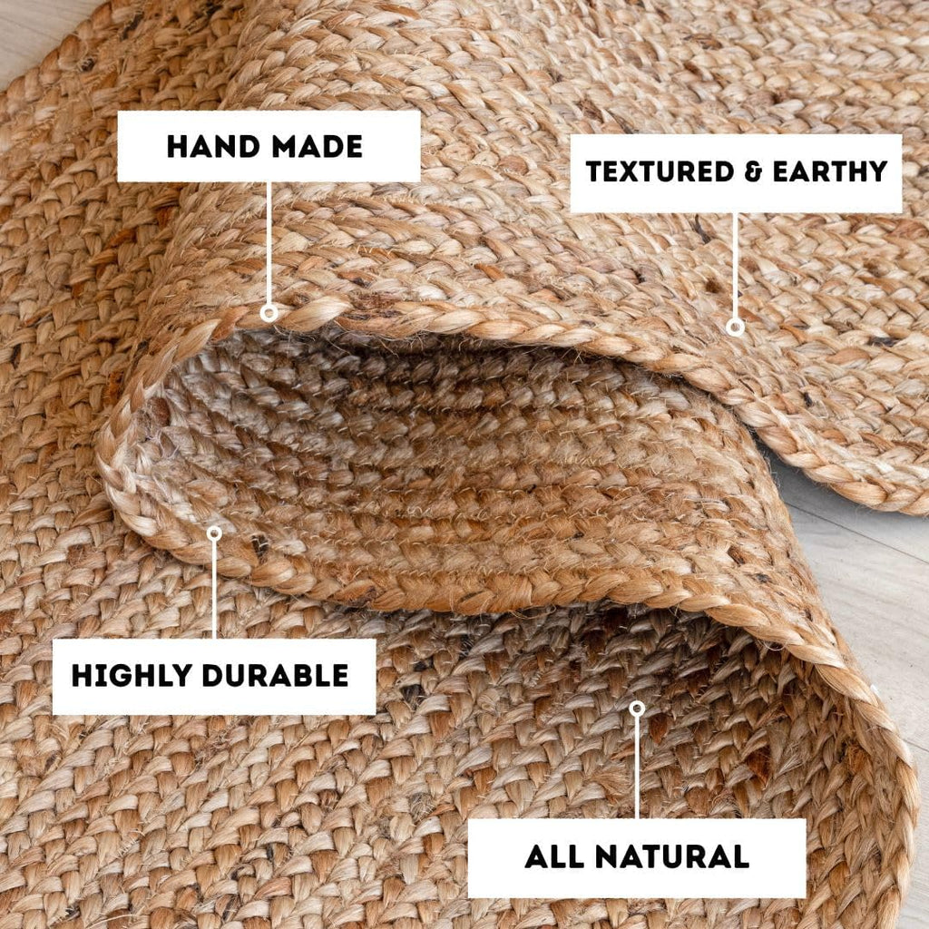 8'x10' Braided Handwoven Jute Area Rug