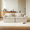 Beige 3‑Seat Modern Loveseat Sofa