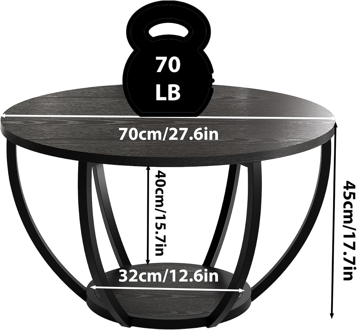 Black Round Coffee Table
