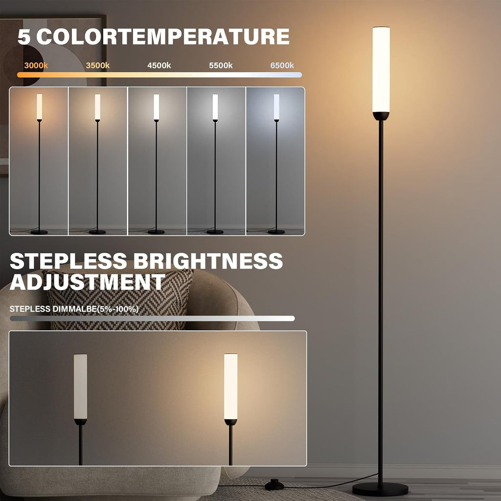 Black Remote & Foot‑Switch LED Floor Lamp