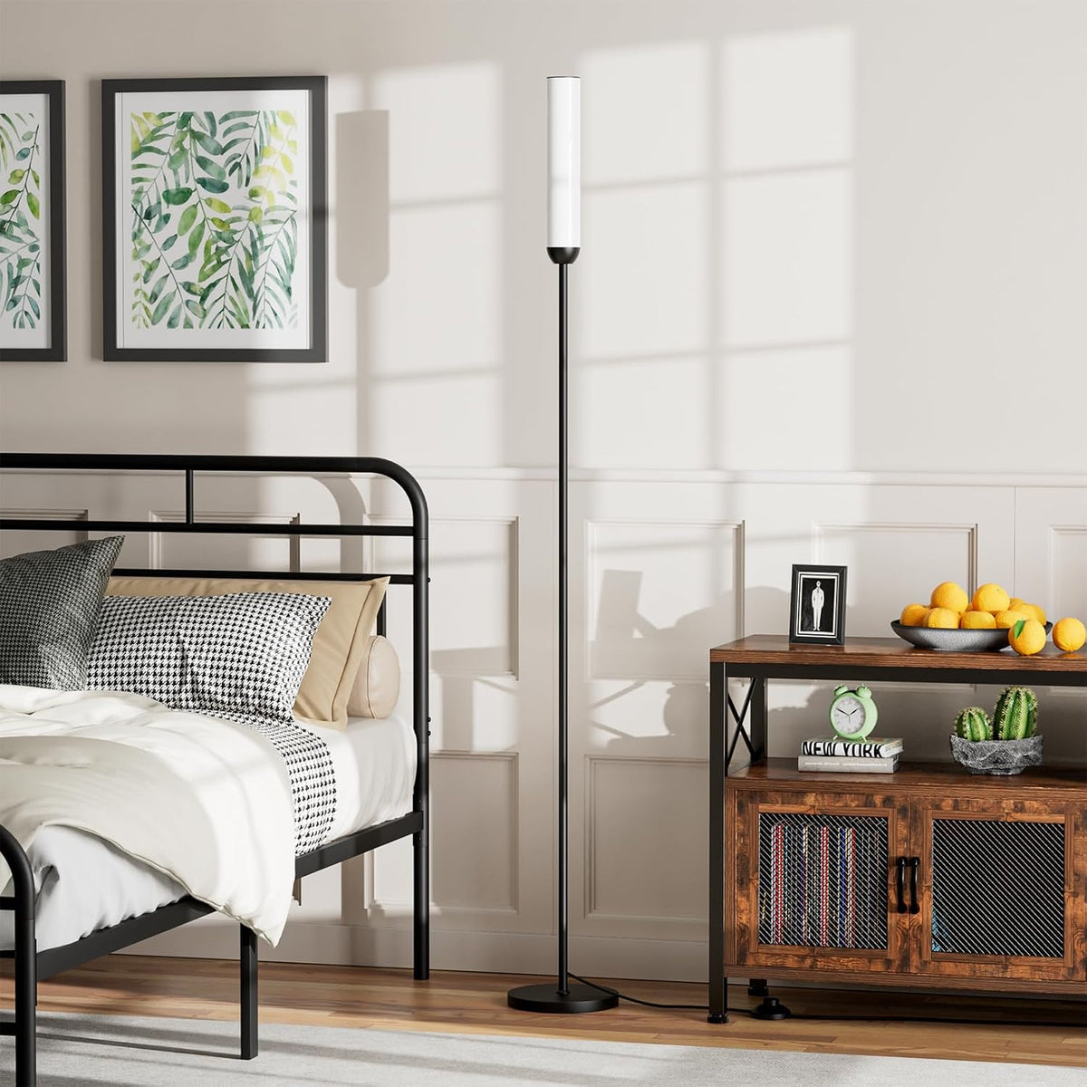 Black Remote & Foot‑Switch LED Floor Lamp