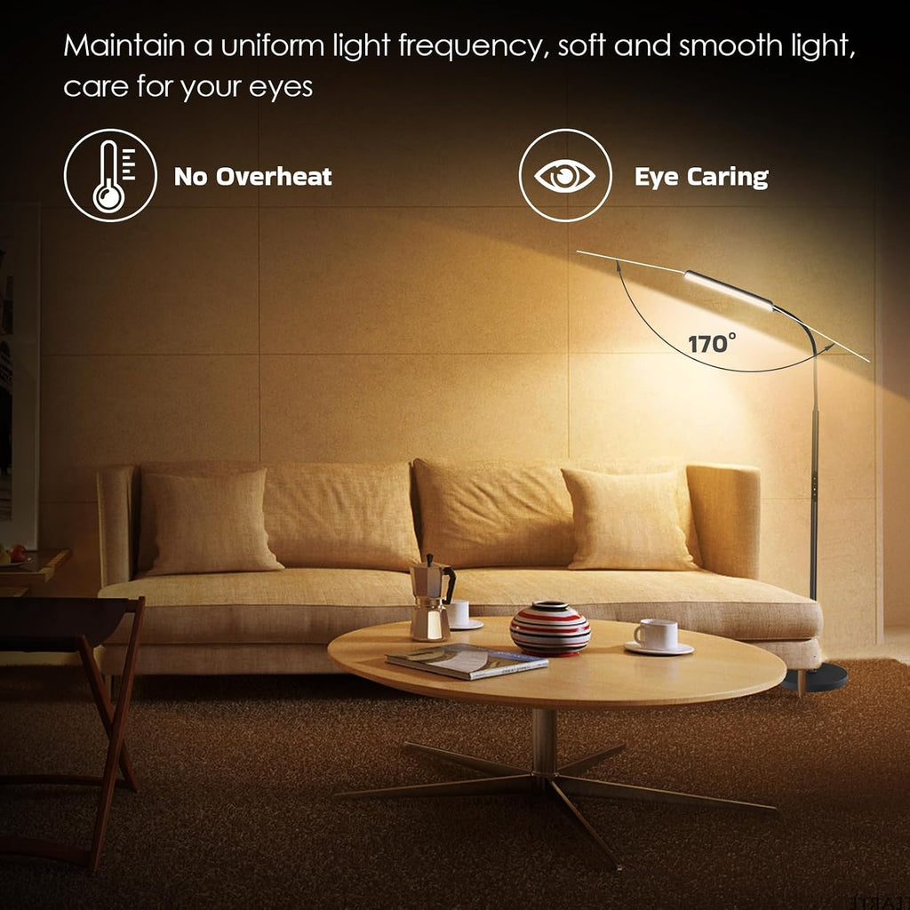 Black Stepless Adjustable LED Floor Lamp