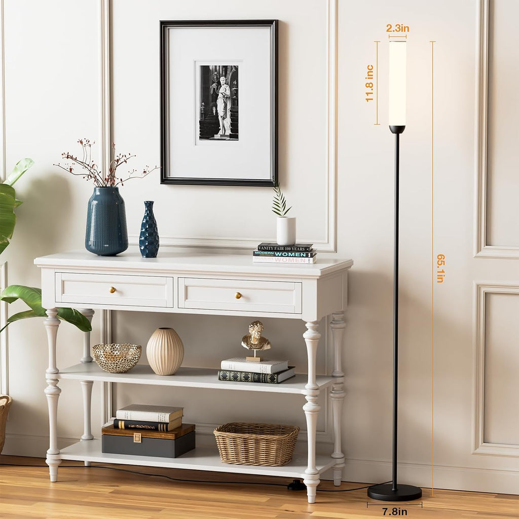 Black Remote & Foot‑Switch LED Floor Lamp