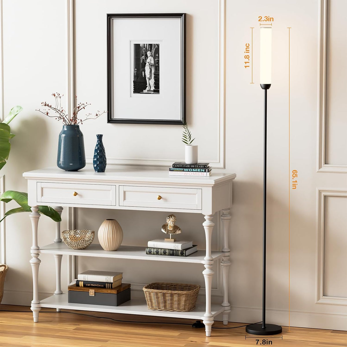 Black Remote & Foot‑Switch LED Floor Lamp