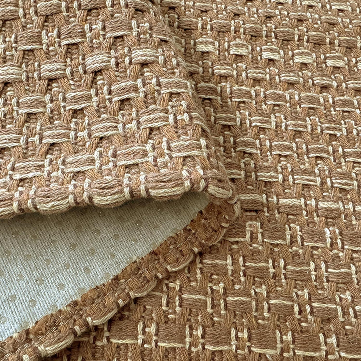 Tan Brown Faux Jute 5x7 ft Braided Area Rug