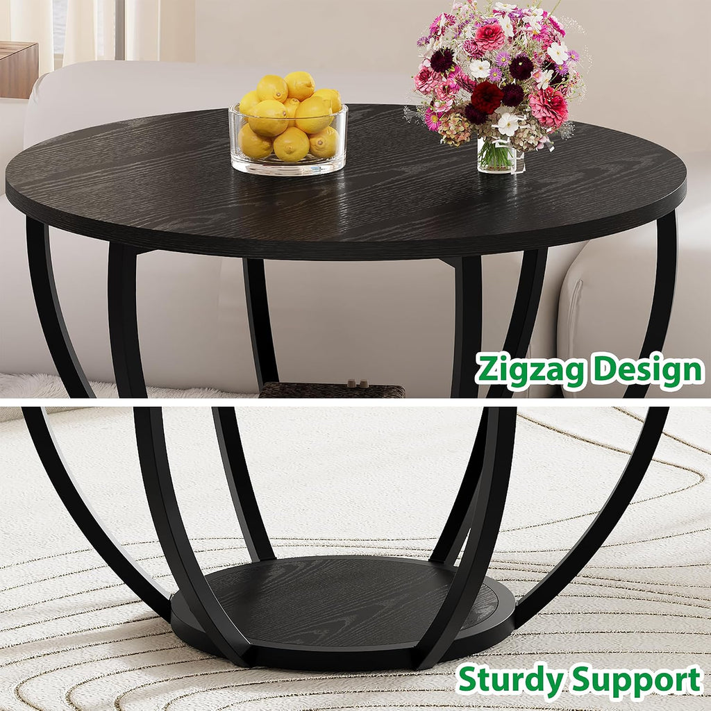 Black Round Coffee Table