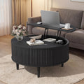 31.5" Black Lifting‑Top Round Coffee Table