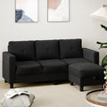 Carbon Black L‑Shaped Sectional Sofa
