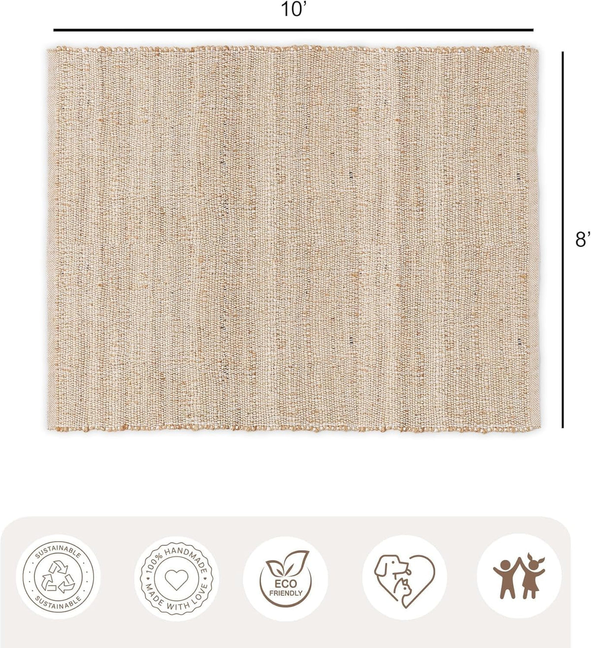 8'x10' Handwoven Jute Area Rug
