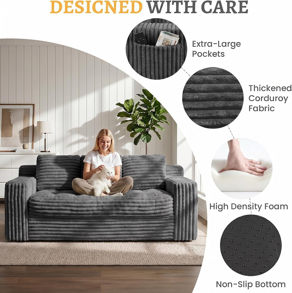 Cloud Corduroy Boneless 3‑Seater Sofa
