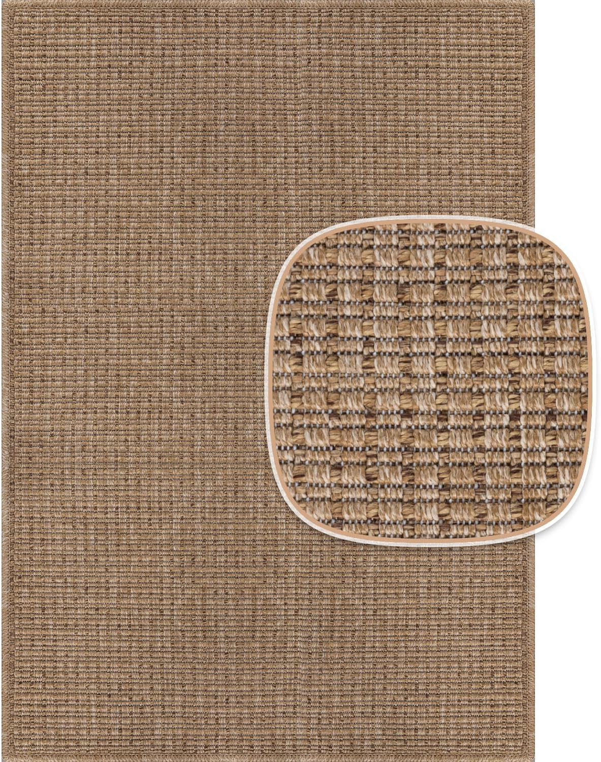 Rug 5x7 Washable Jute Area Rug