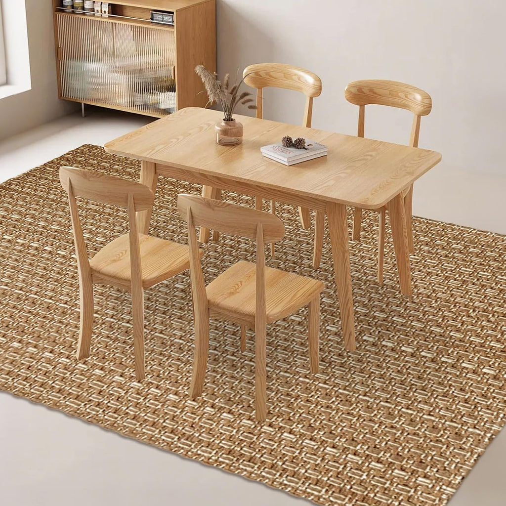 Tan Brown Faux Jute 5x7 ft Braided Area Rug