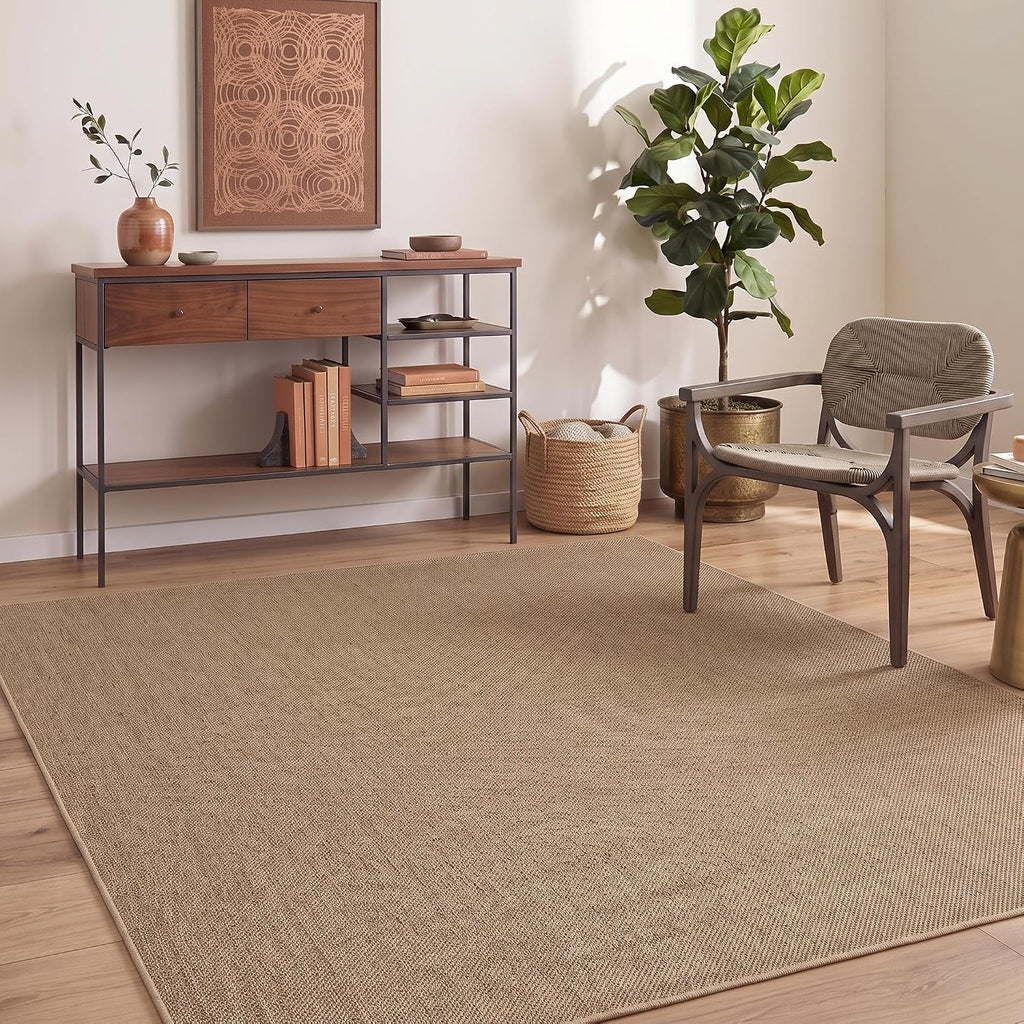 8x10 Washable Non‑Slip Jute Area Rug