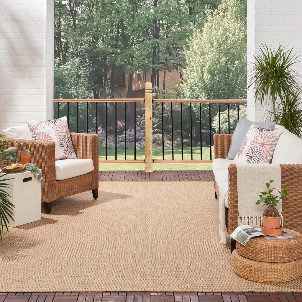 Home 9'x12' Easy‑Clean Jute Area Rug