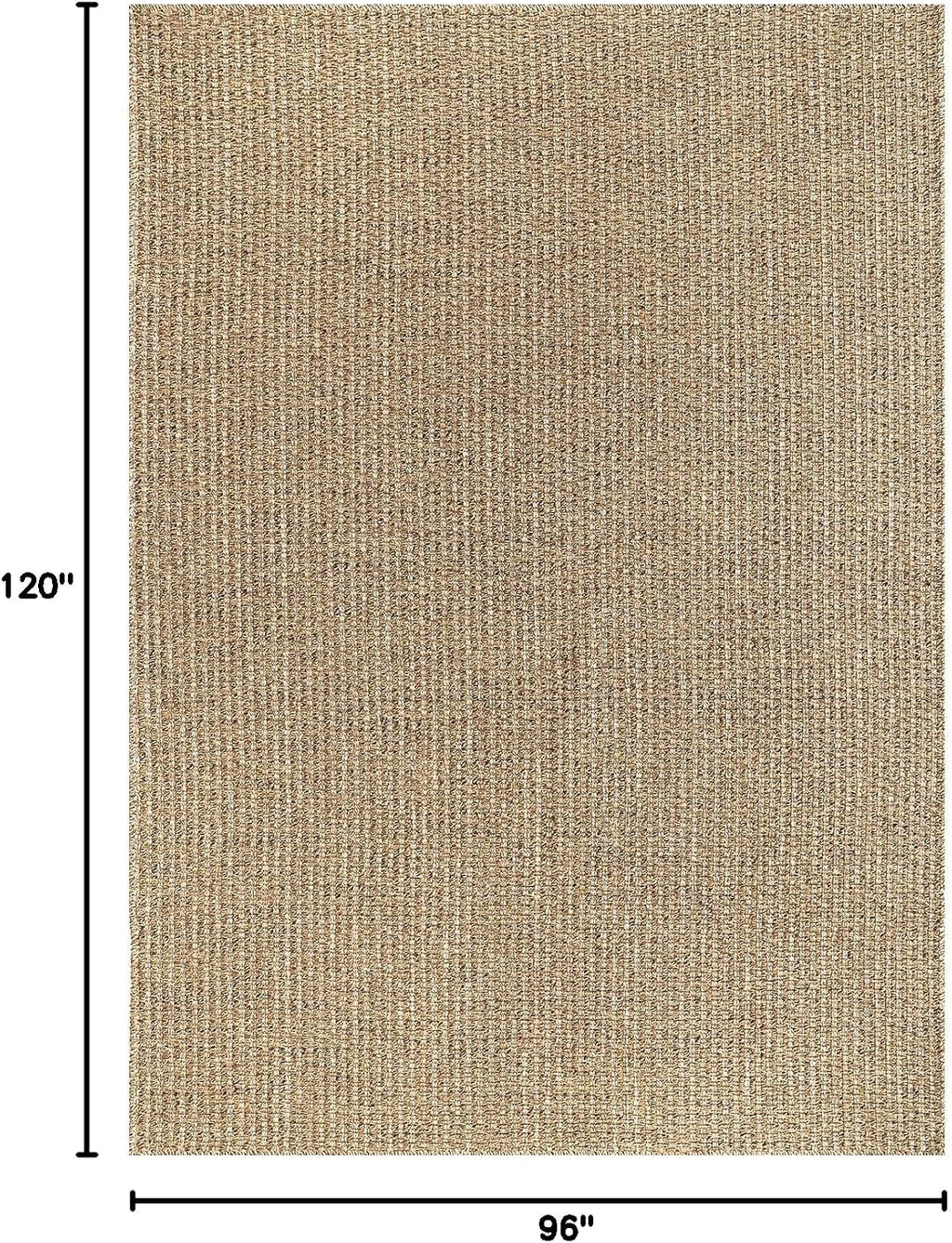 Home 8x10 Washable Jute Area Rug