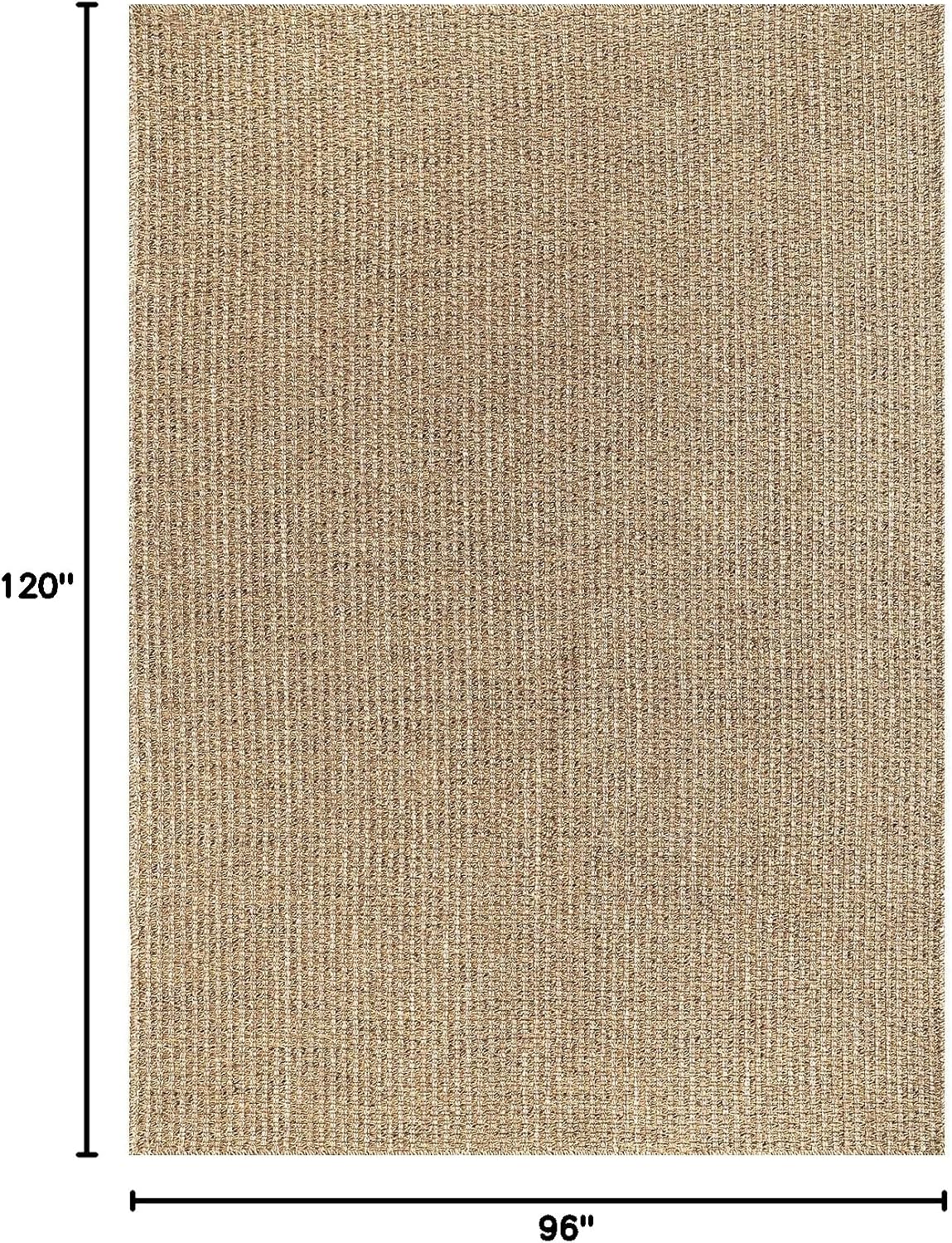 Home 8x10 Washable Jute Area Rug
