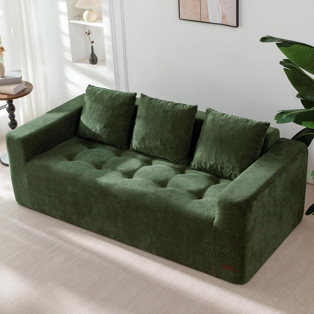 Dark Green Modular Cloud Loveseat Sofa