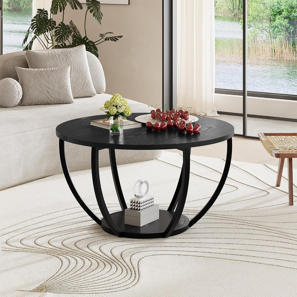 Black Round Coffee Table
