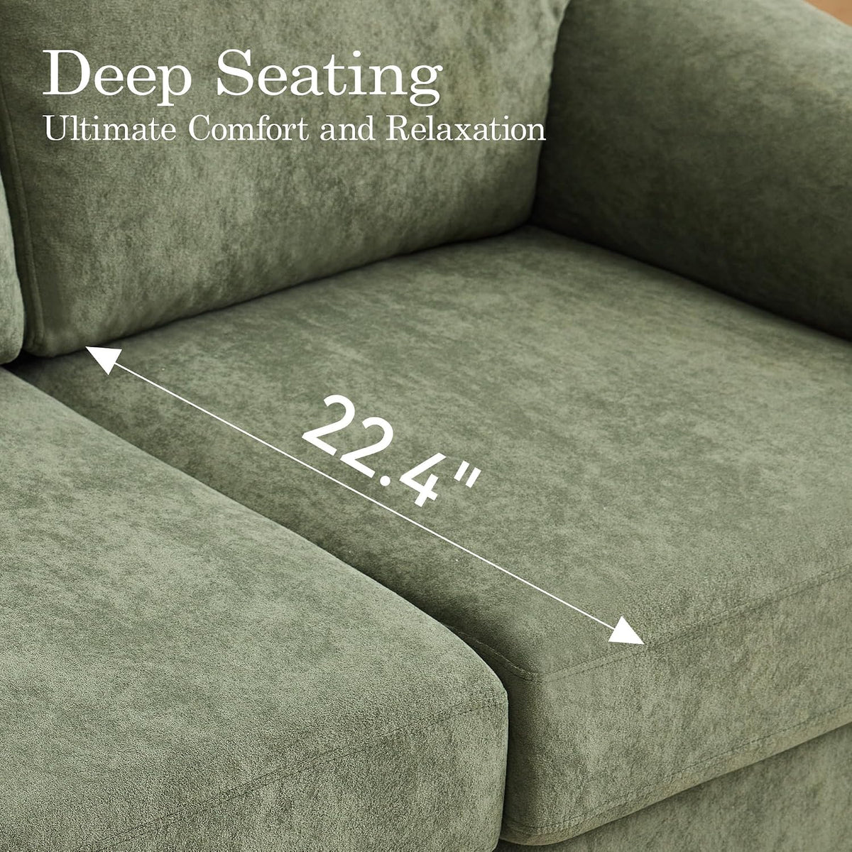 89" Green Boneless Cloud 3‑Seater Sofa