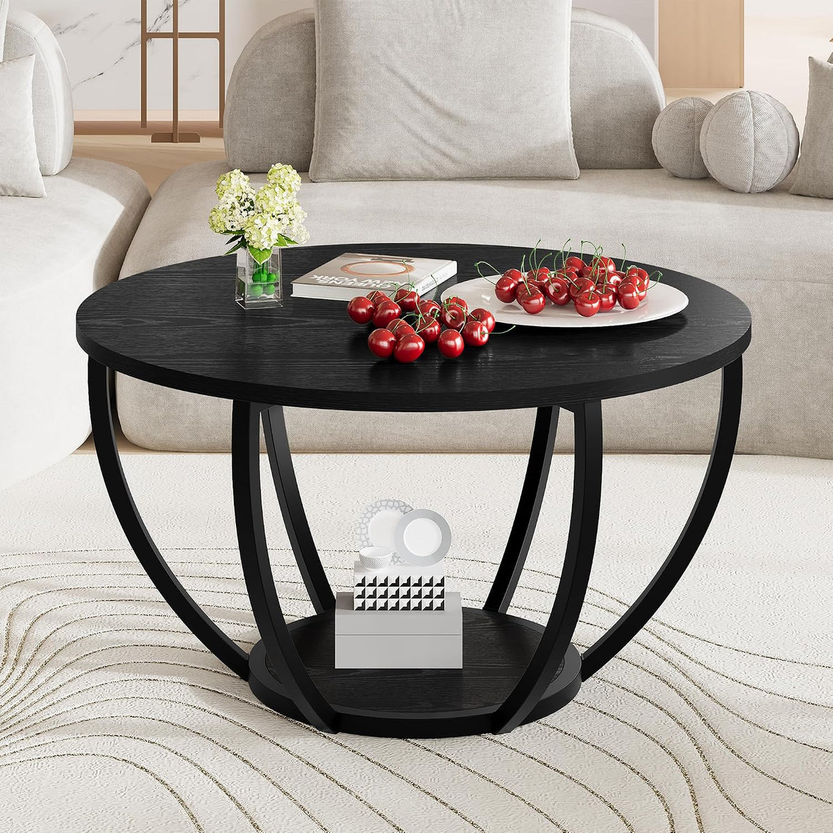 Black Round Coffee Table